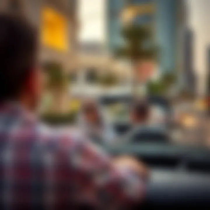 Tourists enjoying their rental experience in the city