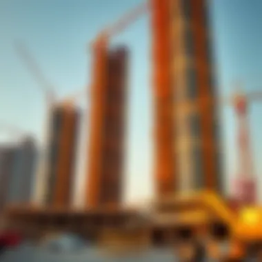 Engineering Marvels in Construction Construction progress of Dubai Creek Tower highlighting engineering feats