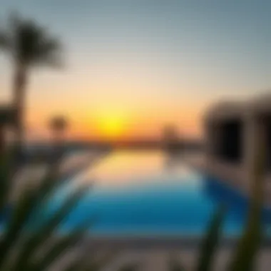 Breathtaking Sunset View of Private Pool View of a villa’s private pool during sunset