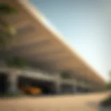 Modern covered parking structure in Dubai