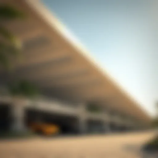 Modern covered parking structure in Dubai