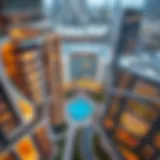 Aerial view of Dubai Mall Residences showcasing modern architecture