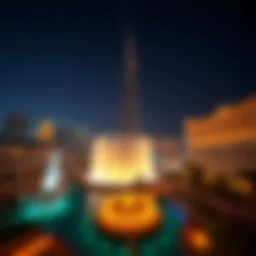 Stunning view of the Burj Khalifa from the Dubai Fountain area