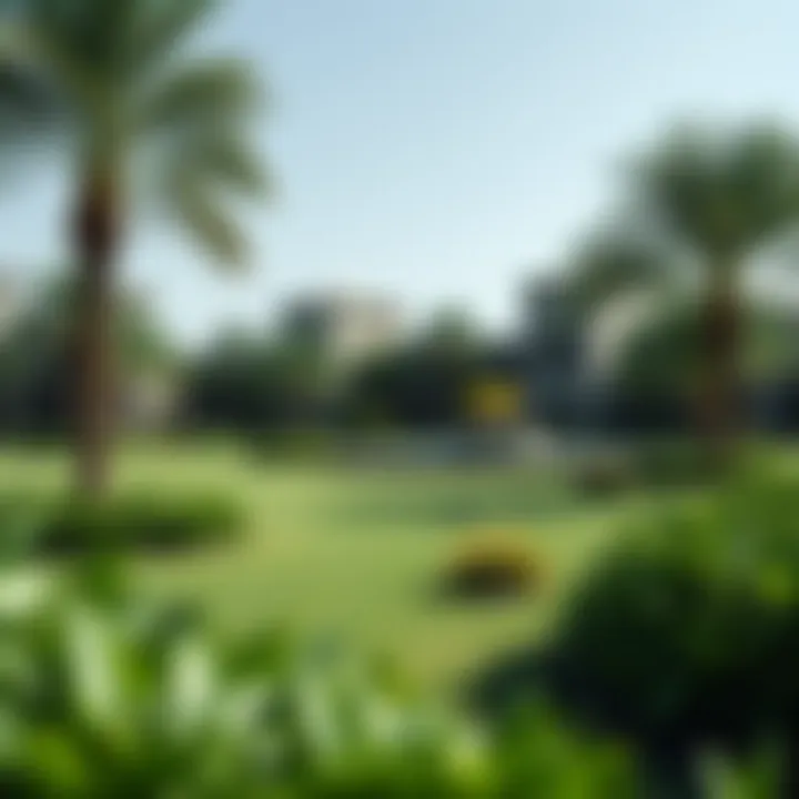 Lush green landscapes surrounding residential properties