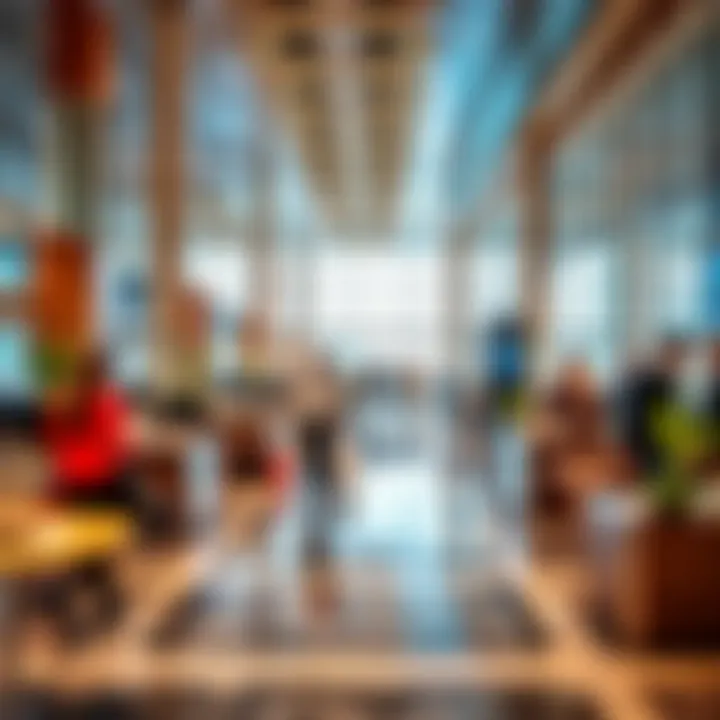A bustling business environment depicting tenant diversity in the Crystal Business Center