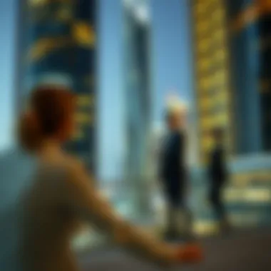 Investment Opportunities in Skyscrapers Business professionals discussing investment opportunities in skyscrapers