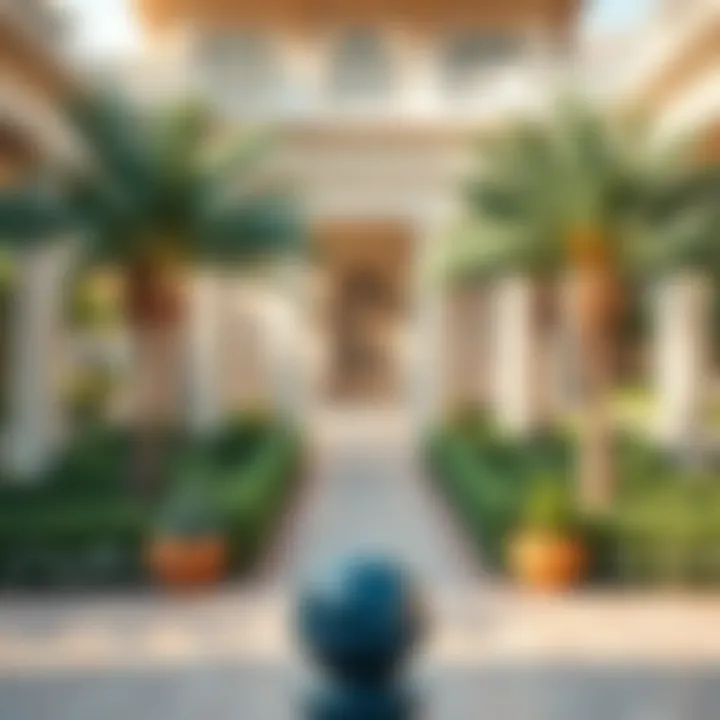 Close-up of the architectural features within Reem Central Park
