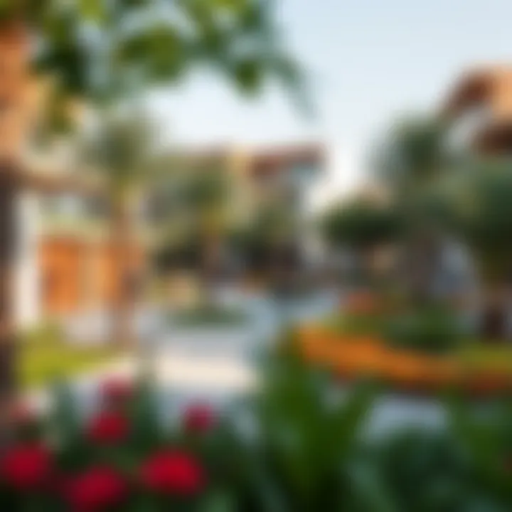 Vibrant community spaces in Reem Central Park reflecting social interaction