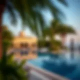 Stunning view of the Jumeirah Zabeel Saray pool area surrounded by lush greenery