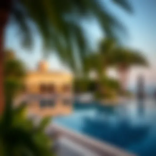 Stunning view of the Jumeirah Zabeel Saray pool area surrounded by lush greenery