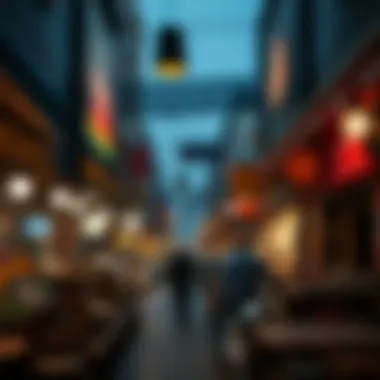 A bustling market scene capturing the essence of Karama