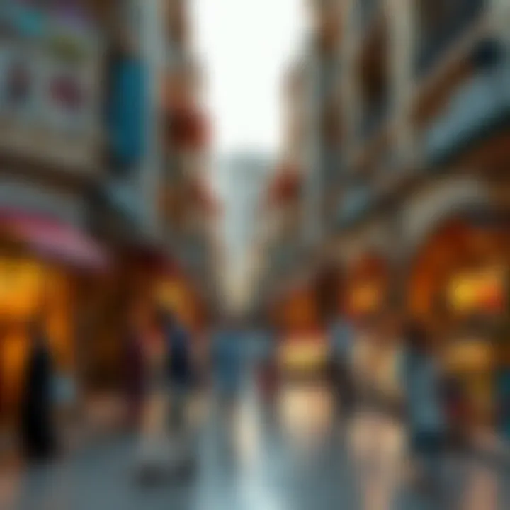 An inviting street scene in Meena Bazaar with shoppers enjoying their experience