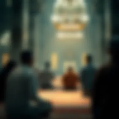 Community Unity: Prayer Gatherings in Dubai Group of friends engaging in prayer during Ramadan