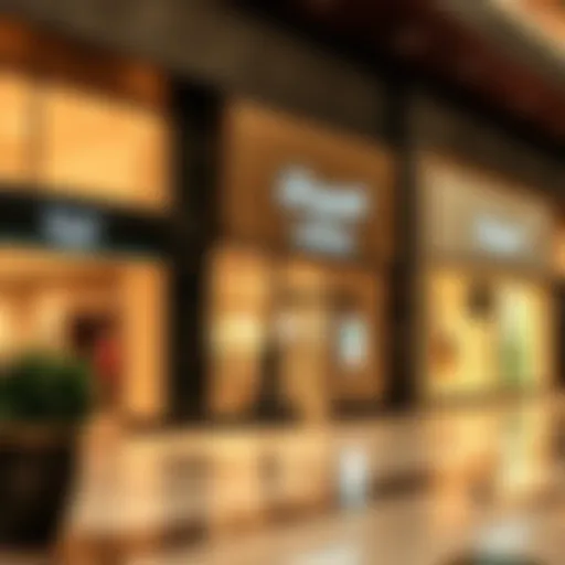 Storefronts showcasing luxury brands